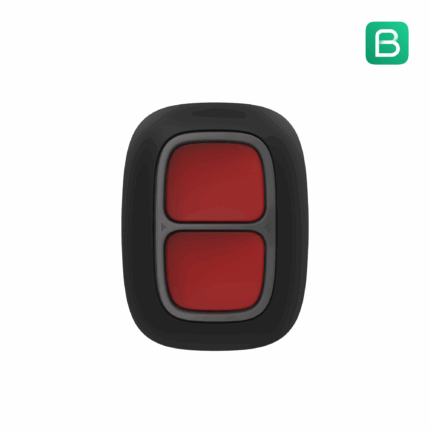 Bouton sans fil Ajax DoubleButton Jeweller Noir de face