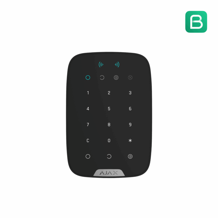 Clavier numérique Ajax KeyPad Plus Jeweller Noir de face