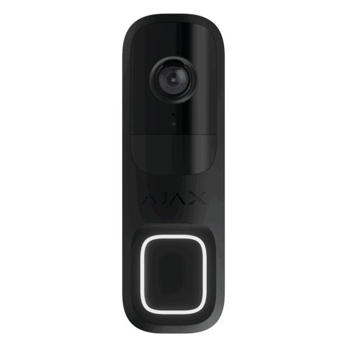 Sonnette intelligente Ajax DoorBell Noir de Face